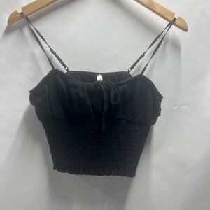 Blue Jasmine Women's Black Tie Crop Top Blouse Size L Large‎ New With Tags.